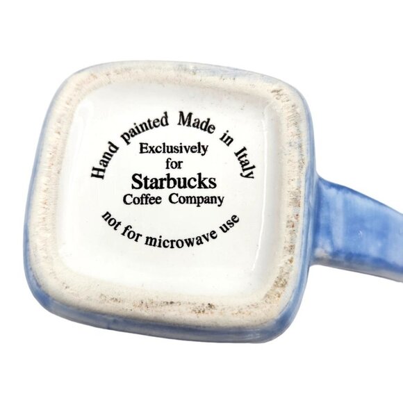Starbucks Blue Coffee Cup Made in Italy, Blue Ombre 14 oz LARGE Handle Square sh - Picture 6 of 6